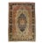Antique Persian Mohtasham Kashan Rug, Handmade Oriental Rug, Ivory, Navy, Rust For Sale