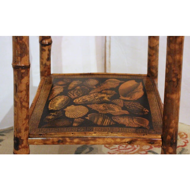 Late 19th Century Circa 1870s English Square Two-Tier Bamboo Side Table For Sale - Image 5 of 6