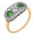 1910s Edwardian Diamond Demantoid Garnet 18k Yellow Gold Platinum Ring, Size 5.25 For Sale
