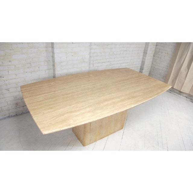 Mid Century Modern Pedestal Marble Travertine Dining Table ...