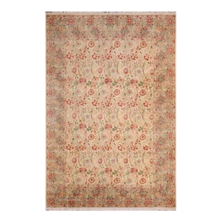 Shabby Chic 1990's Pak-Persian Beige/Gray Wool Rug - 9'0'' X 12'7'' For Sale