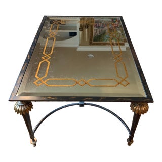 Labarge Black Iron & Glass Coffee Table For Sale