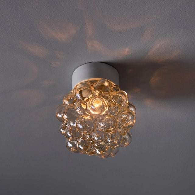 Helena Tynell 1960s Helena Tynell Amber Bubble Glass Wall or Ceiling Lamp For Sale - Image 4 of 12