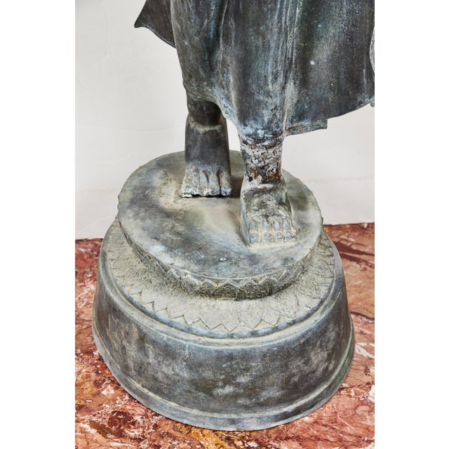 Life-Sized, Antique, Bronze, Thai Buddha For Sale In Los Angeles - Image 6 of 6
