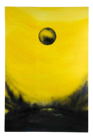 Mario Sinisca, Black Dawn, 1980s, Mixed Media on Canvas