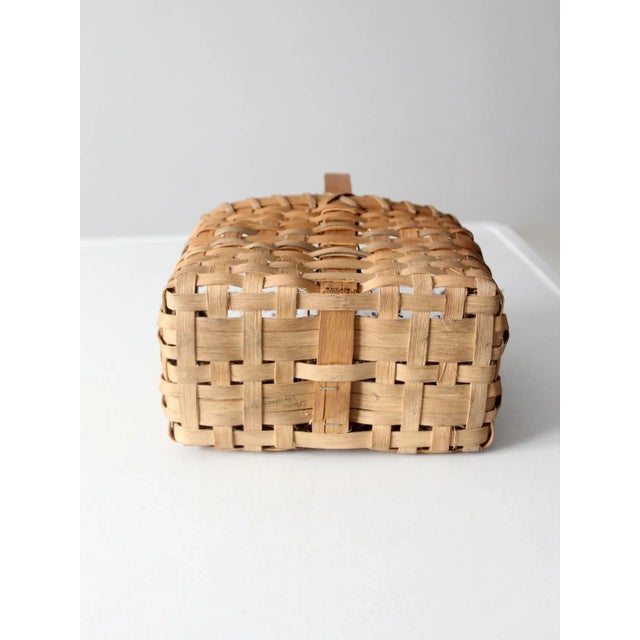 Vintage Splint Weave Basket For Sale - Image 9 of 13