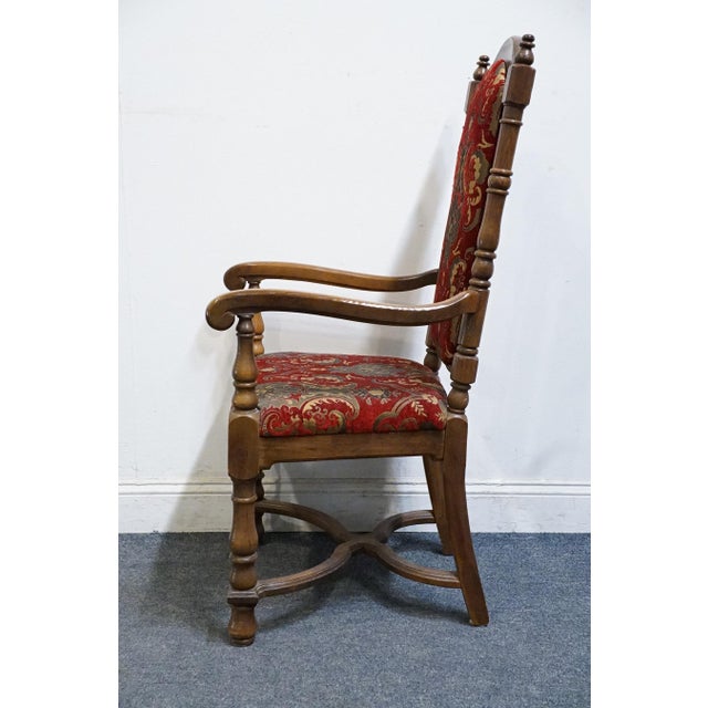 Thomasville Furniture Kenilworth Collection Solid Oak English Tudor Style Dining Arm Chair 860-951 For Sale In Kansas City - Image 6 of 10