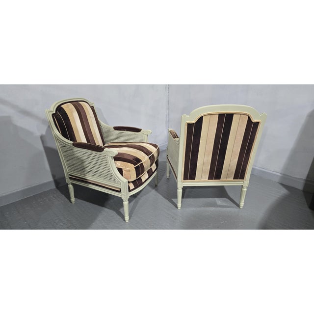 French Bergere Armchairs, 1920s, Set of 2 For Sale - Image 6 of 12