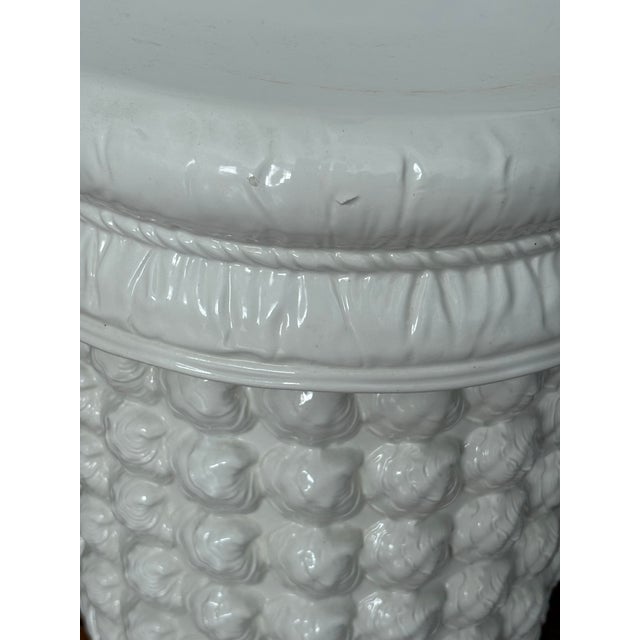 Hollywood Regency 1970s Vintage Clamshell Trompe Le' Oeil Garden Stool -Made in Italy For Sale - Image 3 of 12