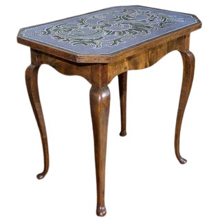 18th C. Austrian Hand Beaded Occasional Table For Sale