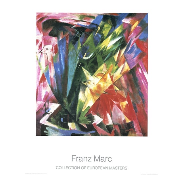 Birds / Der Blaue Reiter Poster after Franz Marc For Sale