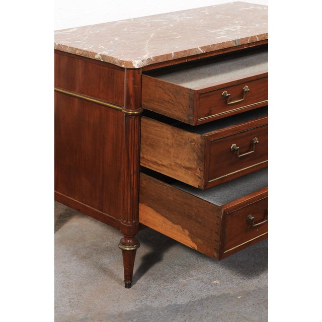 Early 19th Century Neoclassical Period French Marble Top Chest For Sale - Image 4 of 12