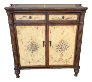 Pulaski Furniture Paint Decorated British Colonial Style Console Table