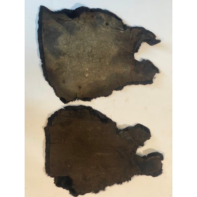 Pair of Small Black Silk Shearling Fur Throws For Sale In Miami - Image 6 of 6