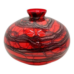 Unusual Large Size Antique Art Deco Czechoslovakian Hand Blown Art Glass Vase by Kralik - Circa 1920s