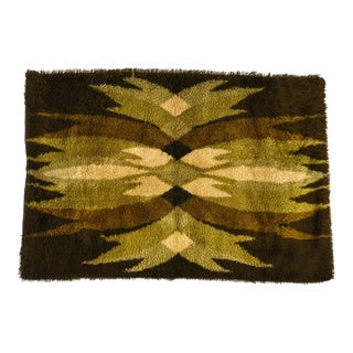Mid 20th Century Abstract Organic Modern Rya Wall Tapestry For Sale