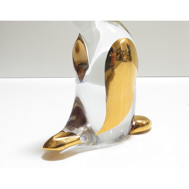 Murano Vintage Murano Gold Infused Clear Glass Sculpture of a Pelican For Sale - Image 4 of 9