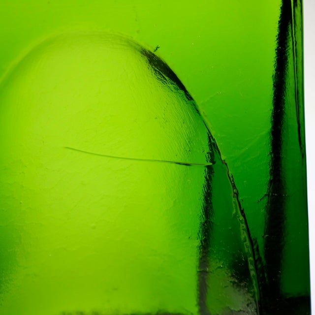 1960's Shovel Wedge Green Glass Bookends Attributed to Blenko by Wayne Husted-a Pair For Sale - Image 11 of 11