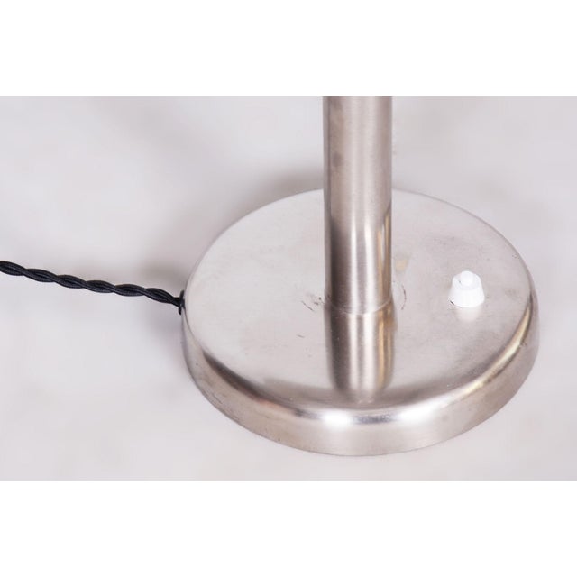 Czech Bauhaus Table Lamp in Nickle-Plated Steel attributed to František Anýž, 1920s For Sale - Image 6 of 8