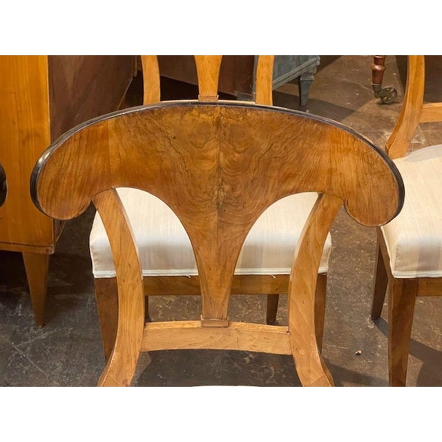 19th Century Set of 8 Biedermeier Walnut Dining Chairs For Sale - Image 5 of 10