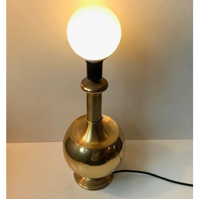 Scandinavian Brass Table Lamp from ABO, 1970s For Sale - Image 4 of 8