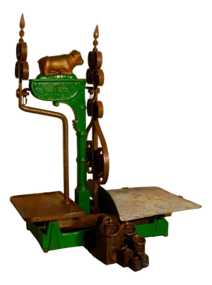 Large Painted Iron Balance Scales by Holliday & Co London, 1890s