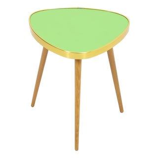 Mid-Century Kidney-Shaped Green Plant Stand, 1960s For Sale