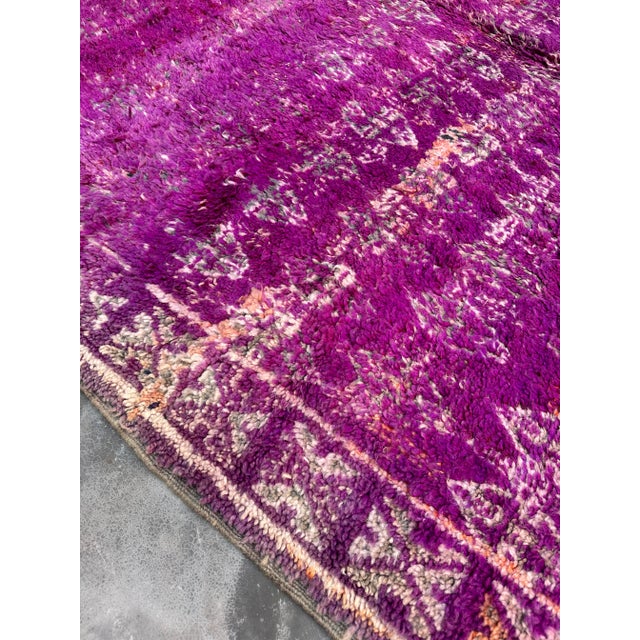 Handknotted Purple Moroccan Rug - 7'1" X 11'9" Ft For Sale - Image 4 of 9