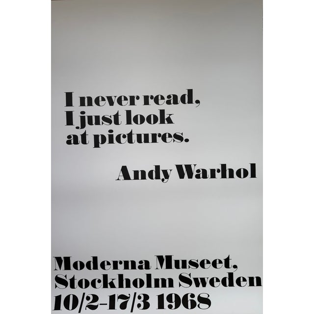 Andy Warhol (1928-1987), I never read, I just look at pictures, Designed by John Melin in 1968 for the Moderna Museet,...