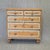 An absolutely charming antique early 1900s English Edwardian rustic natural pine chest of drawers dresser with a blue...