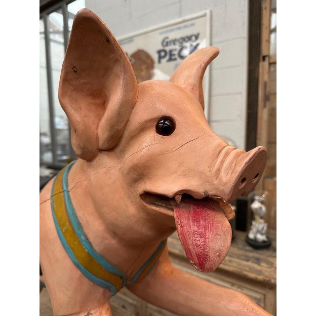 Pink Carousel Pig, Early 20th Century For Sale - Image 8 of 14