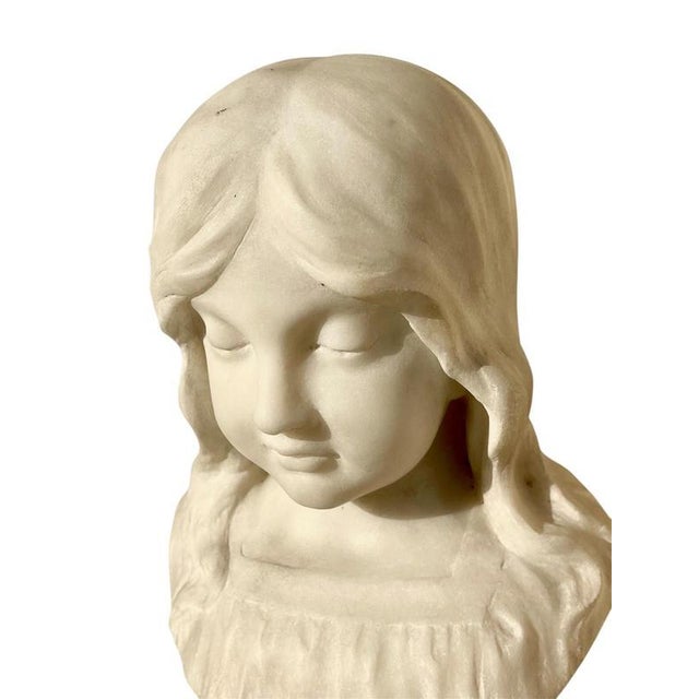 White J. Cozlin, Bust of a Little Girl, Marble For Sale - Image 8 of 8
