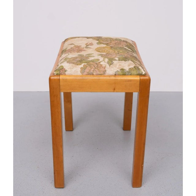 Mid-Century Modern Beech Wood Foot Stool, Dutch, 1950s For Sale - Image 3 of 9