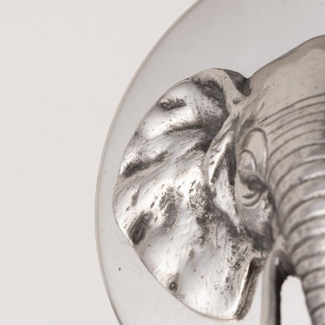 Vintage Italian Silver-Plated Elephant Mounted Glass Jar, 1960s For Sale - Image 10 of 12