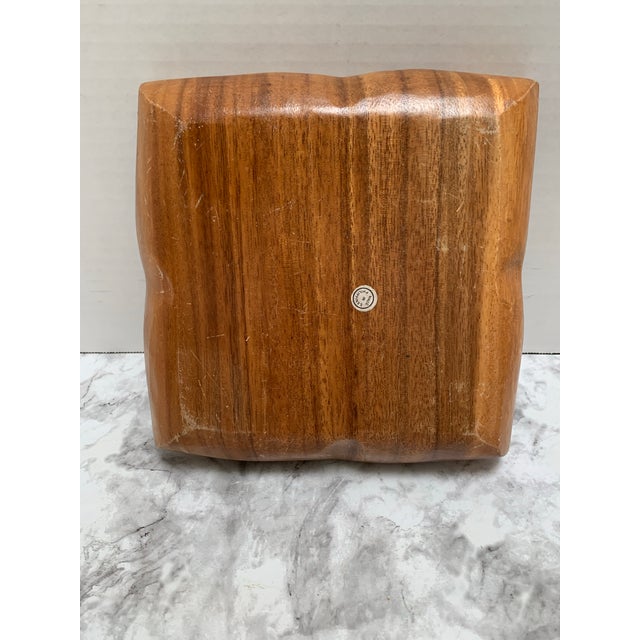 1970s Vintage Wood Carved Shell Inlay Decor and Serving Tray For Sale - Image 5 of 8