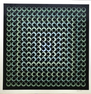 Jim Bird, Tribute to Vasarely 10, 1972, Photolithograph on Paper