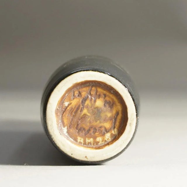 Stoneware Vase with Black Glaze & Light Top by Carl-Harry Stålhane for Rörstrand For Sale - Image 6 of 7