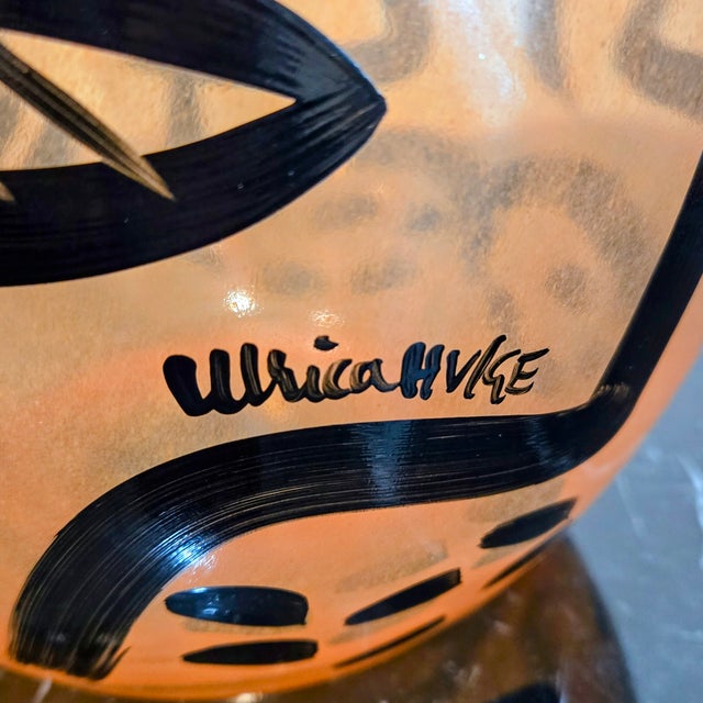 Kosta Boda Caramba “Adam & Eve” Snake Motif Orange Art Glass Vase by Ulrica Hydman‑Vallien, Large For Sale - Image 10 of 13