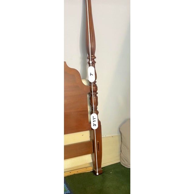 Ethan Allen 18th Century Collection Banded Mahogany King Size Four Poster Bed For Sale - Image 10 of 14