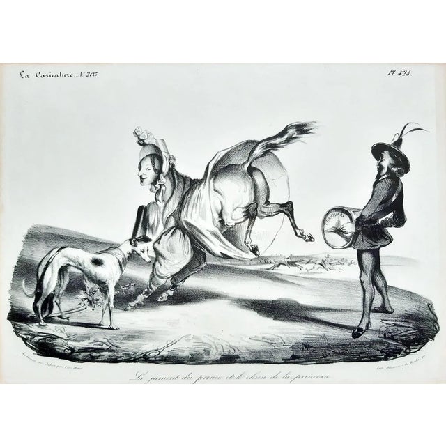 La Jument du Prince et le chien de la Princesse- Lithograph by H. Daumier - 1834 1834 For Sale