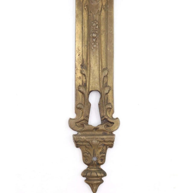 Early 20th Century Antique Bronze Oval French Dummy Door Knob Set For Sale - Image 5 of 7