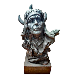 Cast-Iron Native American Indian Chief Bust