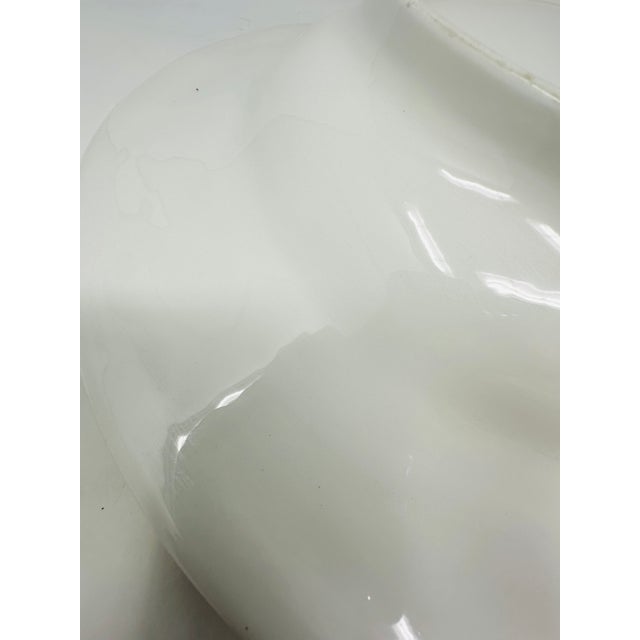 Large 16” Vintage 1980s Italian White Creamware Fruit Relief Centerpiece Serving Bowl For Sale - Image 12 of 16