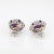 Modern Vintage Amethyst Diamond Platinum Round Stud Earrings - 2 Pieces For Sale - Image 3 of 3