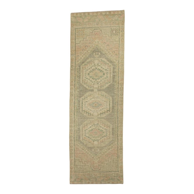 Turkish Oushak Rug 3'2" x 9'11" #20255 For Sale