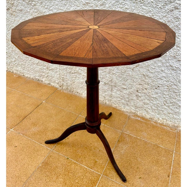 Spanish Marquetry Side Table, Mid-20th Century For Sale - Image 4 of 13