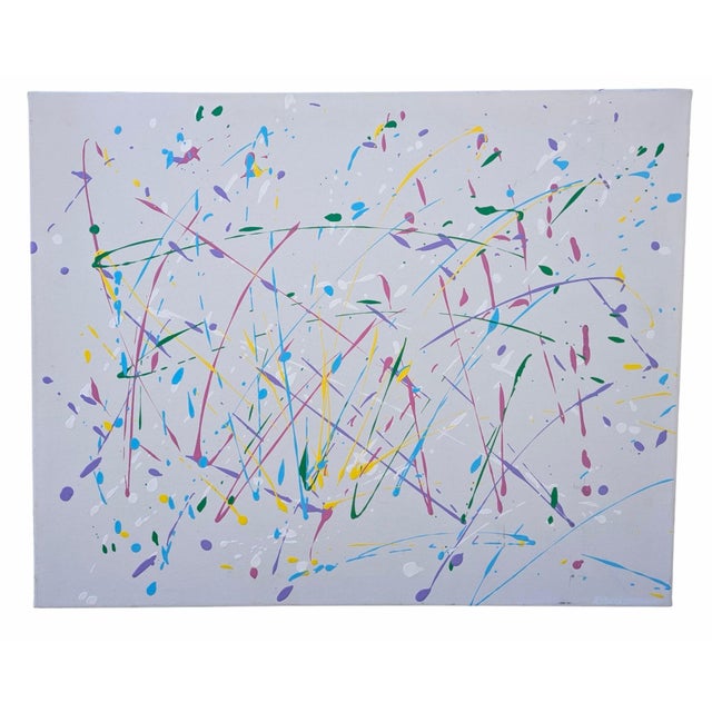 Abstract Original Abstract Expressionist Splatter Painting on Canvas For Sale - Image 3 of 18