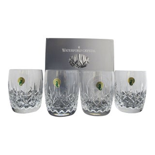 Waterford Crystal Lismore Double Old Fashioned Glass Set of 4 Original Box For Sale
