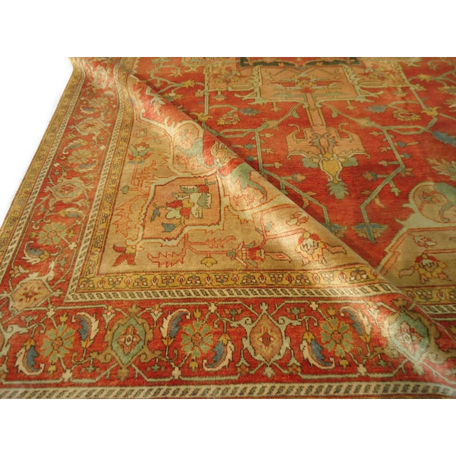 Exquisite Rugs Serapi Hand knotted Wool Red/Multi Rug-12'x15' For Sale - Image 4 of 11