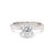 An elegant 18ct white gold custom made engagement ring featuring a single round brilliant cut diamond as the centrepiece....